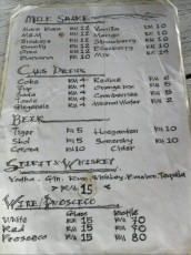 prices milk shake Langkawi