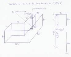 MORSKI AKVARIJ OBLIKE L 1400L  0 nacrt za izdelavo akvarija L 1327
